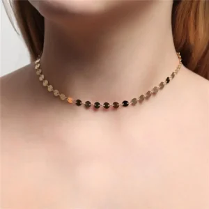 Colar Curto Medalhas Lisas - Imagem 2
