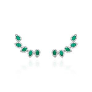 Brinco EarCuff Esmeralda Fusion Ródio - Imagem 1