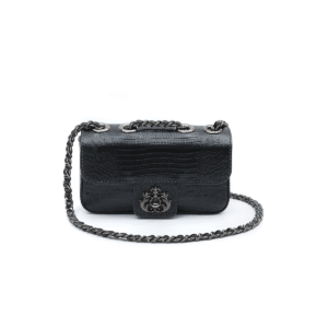 Mini Bolsa Anne Em Couro Natural LIZARD PRETO - ISLA