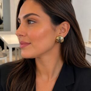 Brinco Pressão Pastilha Media Folha - Rosana Bernardes - Imagem 1