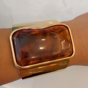 Bracelete Largo Resina Ambar