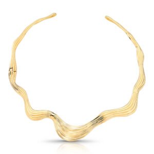 Colar dourado escultural wave sculpted - Imagem 1