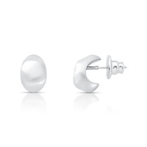 Brinco meia argola fosco gota Essential silver