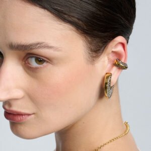 Piercing Cristais Op Art Ouro Vintage - Hector Albertazzi - Imagem 2
