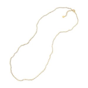 Colar longo dourado perola Line Pearls