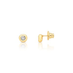 Brinco Dourado Com Zirconia Mini