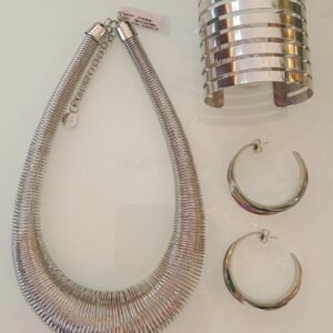 Colar, Bracelete E Argola Ródio