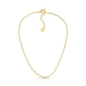 Colar curto dourado perola Line Pearls