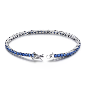 Pulseira 19cm Riviera Azul Prata 925 / 3mm /4 pontos - Imagem 1
