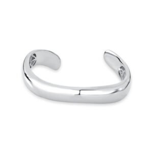 Bracelete polido liso drop curve silver