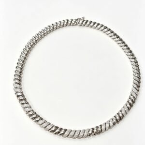 Colar Serpente Ródio Cravejada - Imagem 1