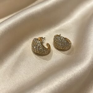 Brinco Argola Zircônias Dourado