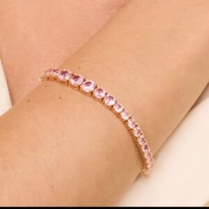 Pulseira Riviera Morganita (Rosa) Dourada