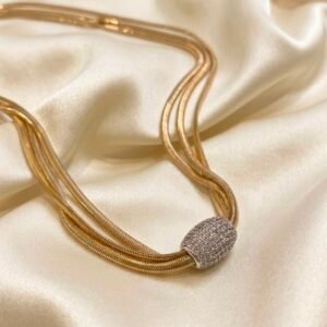 Colar Fios Detail Luxo Dourado - Imagem 1