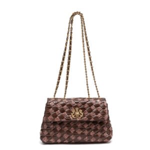 BOLSA HELEN COURO E RÁFIA PEQUENA PINHÃO TRESSÊ - ISLA - Imagem 3