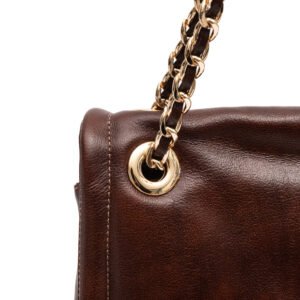BOLSA FLAP DAHLIA COURO PINHÃO OURO - Isla - Imagem 2