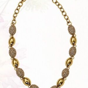 Colar Oval Dourado Cristal Black - SD por Sheila Morais - Imagem 1