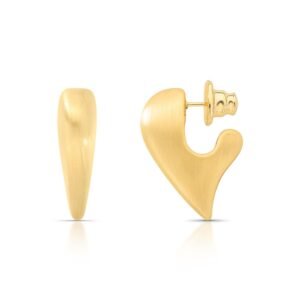 Brinco Argola Coração Fosco Ouro