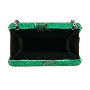 BOLSA CLUTCH EVA PEQUENA CRISTAIS VERDE ONIX - ISLA - Imagem 3