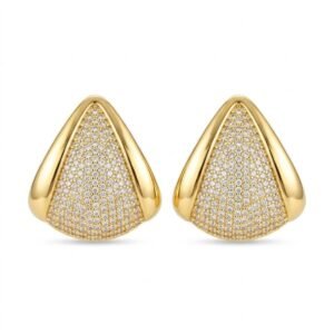 Brinco Tringular Cravejado dourado - Imagem 1