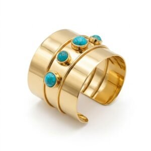Bracelete Aberto Turquesa - SD por Sheila Morais - Imagem 1